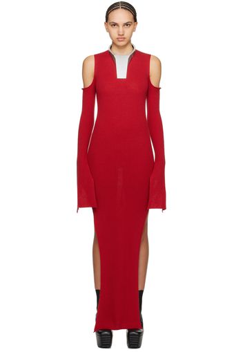 Rick Owens Red Cape Sleeve Maxi Dress