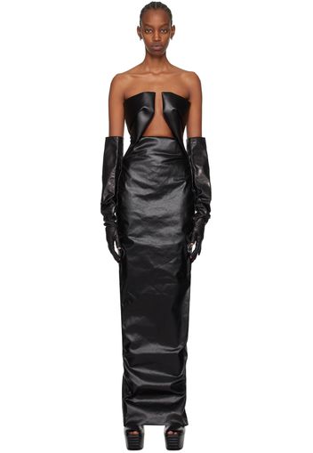 Rick Owens Black Prong Denim Maxi Dress