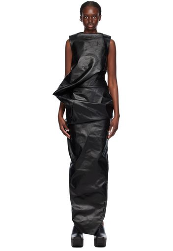 Rick Owens Black Elipse Denim Maxi Dress