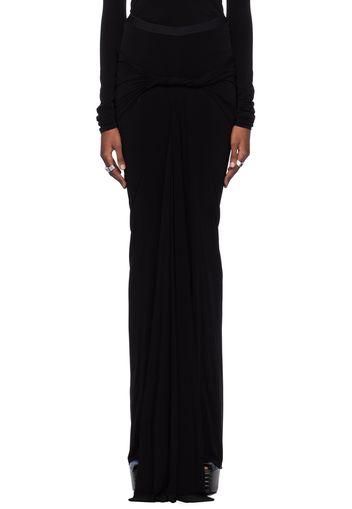 Rick Owens Black Twist Maxi Skirt