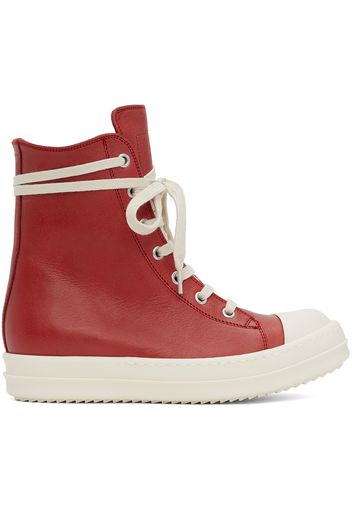 Rick Owens Red Washed Sneakers