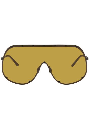 Rick Owens Black & Khaki Shield Sunglasses