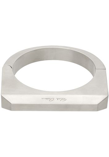 Rick Owens Silver Beveled Bangle Bracelet