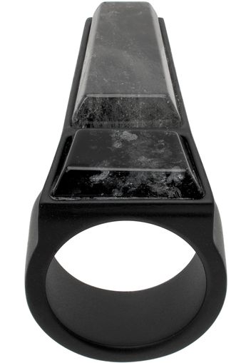 Rick Owens Black Crystal Trunk Ring