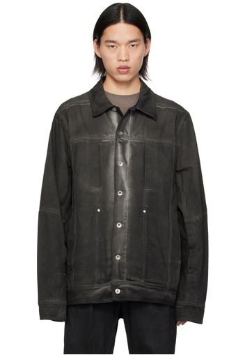 Rick Owens Black Lido Worker Denim Jacket