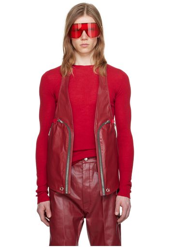 Rick Owens Red Bauhaus Denim Vest