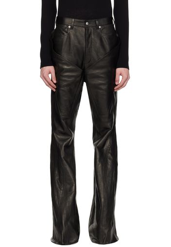 Rick Owens Black Slivered Leather Pants