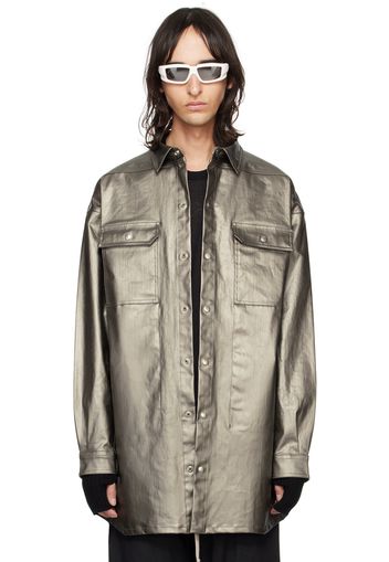 Rick Owens Gunmetal Oversized Outershirt Denim Shirt