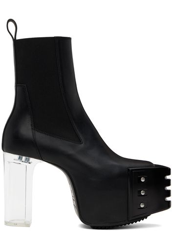 Rick Owens Black Grilled Platforms 45 Chelsea Boots