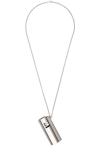 Rick Owens Silver Porterville Lighter Holder Charm Necklace