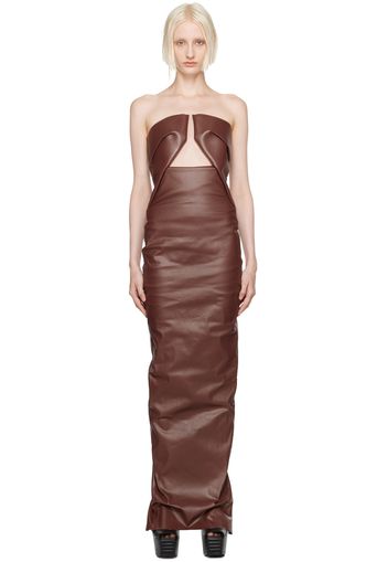 Rick Owens Brown Porterville Prong Denim Maxi Dress