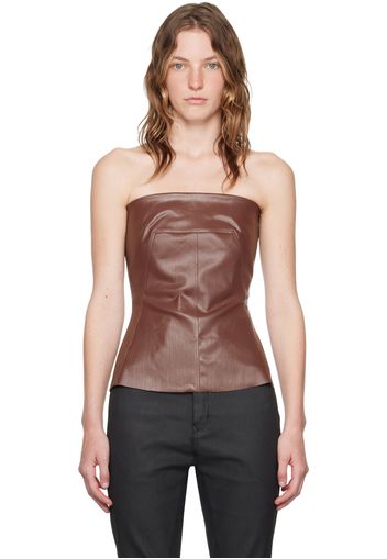 Rick Owens Brown Porterville Bustier Denim Camisole