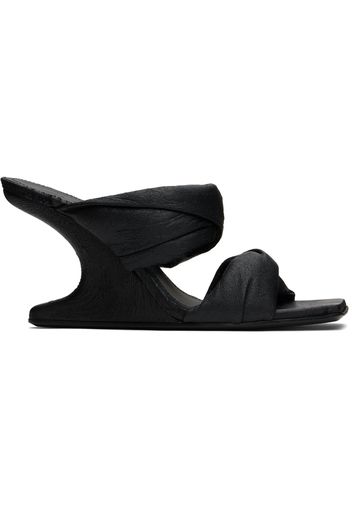 Rick Owens Black Cantilever 8 Twisted Heeled Sandals