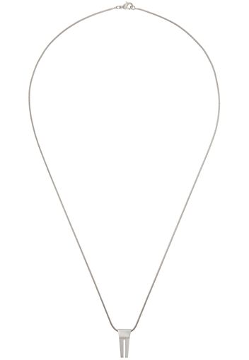 Rick Owens Silver Porterville Mini Open Trunk Charm Necklace