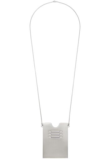 Rick Owens Silver Porterville Cardholder Charm Necklace