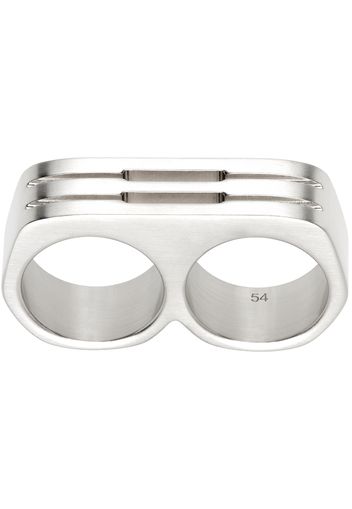 Rick Owens Silver Porterville Double Grill Ring