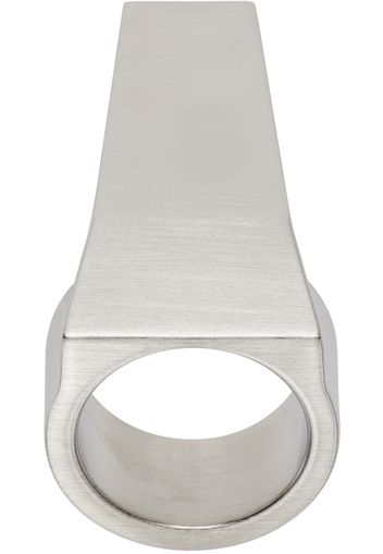 Rick Owens Silver Porterville Trunk Ring