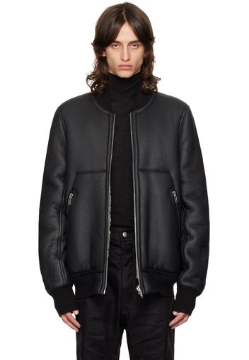 Rick Owens Black & Off-White Porterville Classic Flight Reversible Leather Jacket