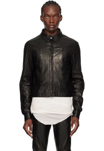 Rick Owens Black Porterville Alice Strobe Leather Jacket