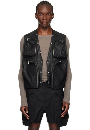 Rick Owens Black Porterville Leather Cargo Vest