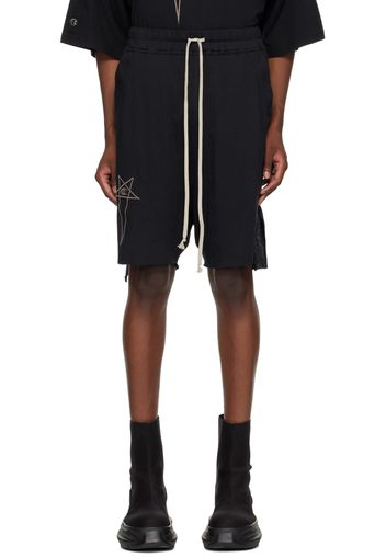 Rick Owens Black Champion Edition Beveled Pods Shorts