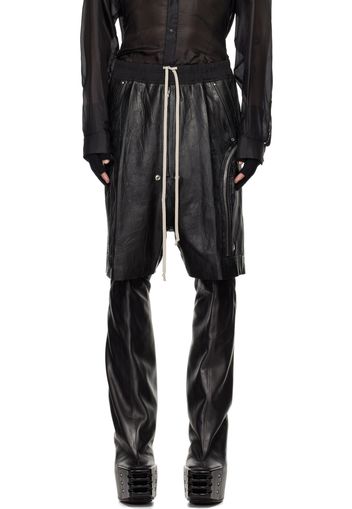 Rick Owens Black Porterville Bauhaus Bela Leather Shorts