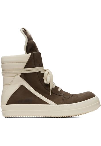 Rick Owens Brown & Off-White Porterville Geobasket Sneakers