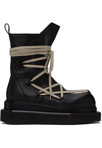 Rick Owens Black Porterville Pentalaced Turbo Cyclops Boots