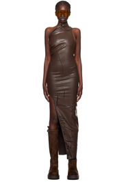 Rick Owens Brown Athena Denim Maxi Dress