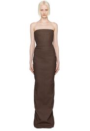 Rick Owens Khaki Porterville Bustier Denim Maxi Dress