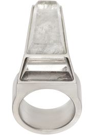 Rick Owens Silver Porterville Crystal Trunk Ring