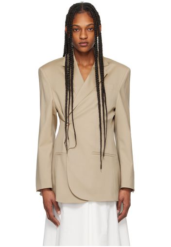 Róhe Beige Overlap Blazer