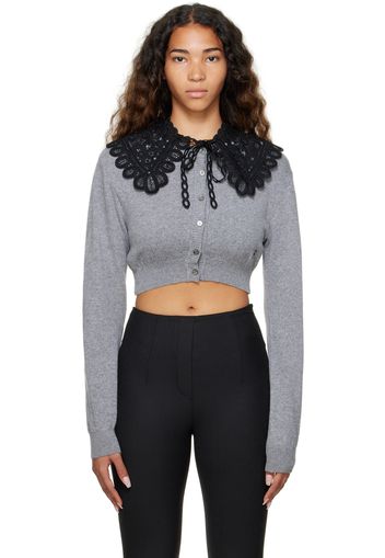 Rokh, Rokh Gray Cropped Cardigan | YouthlinkjamaicaShops