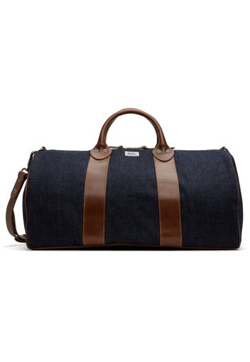 RRL Blue Leather-Trim Denim Duffle Bag