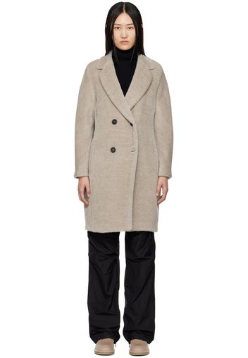 S Max Mara Taupe Roseto Coat