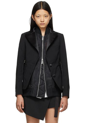 Sacai Black Suiting Mix Blazer