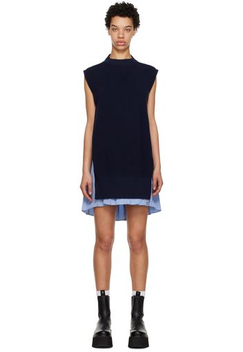 sacai Blue Paneled Minidress