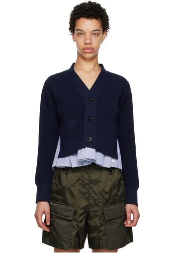 sacai Navy Layered Cardigan