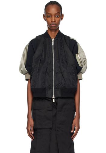 sacai Black Pleated Vest