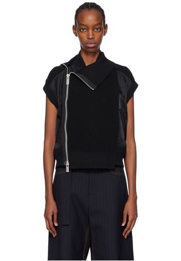 sacai Black Paneled Vest