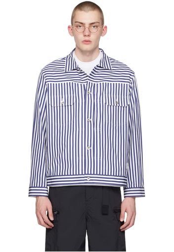 sacai Navy & White Spread Collar Jacket