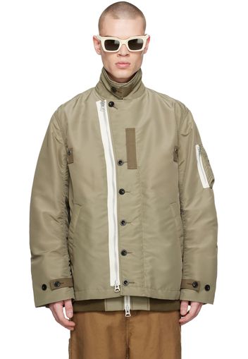 sacai Khaki Layered Bomber Jacket