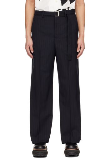 sacai Navy Striped Trousers