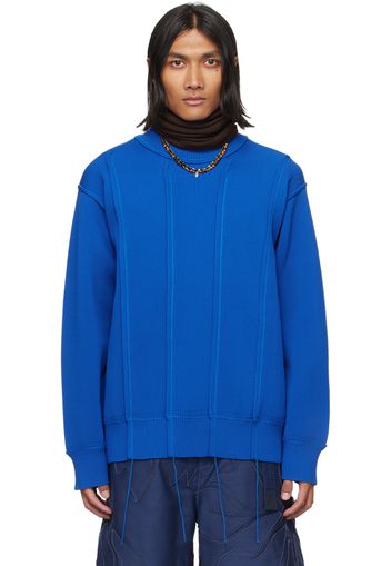 sacai Blue Pinched Seam Sweater