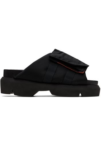 sacai Black Pocket Slides