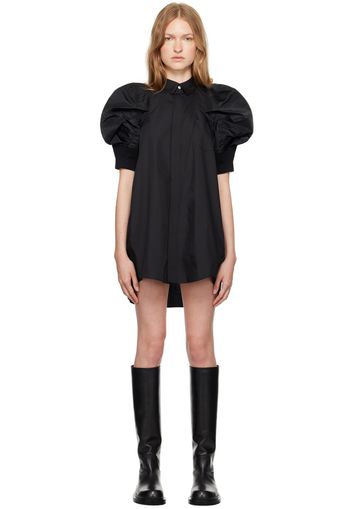 sacai Black Puff Sleeve Mini Dress