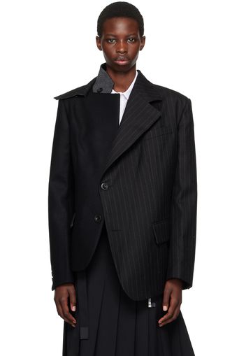 sacai Black Paneled Blazer