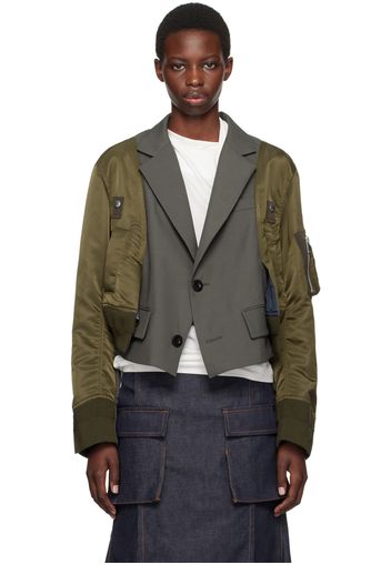 sacai Khaki Suiting Blazer