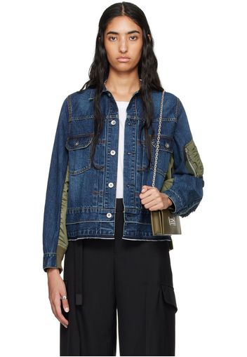 sacai Blue Paneled Denim Jacket