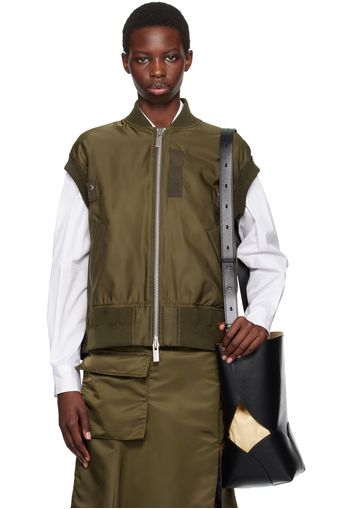 sacai Khaki Twill Vest